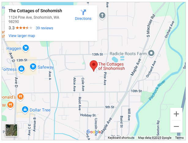the cottages of snohomish google maps screenshot